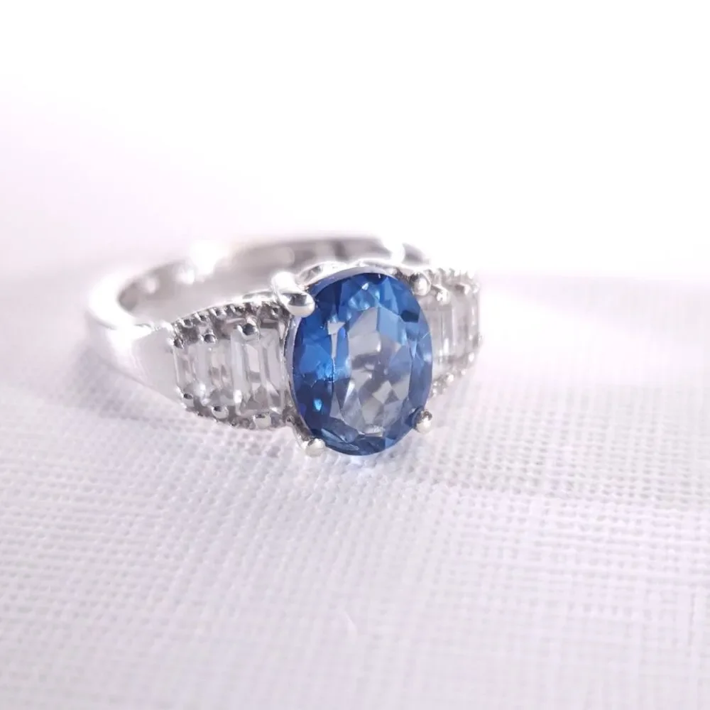 Blue Mystic Topaz 2.5 Carats Ring Size 6